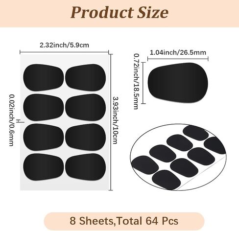 Creatcabin 64pcs وسائد الفم وسائد الساكسفون ساكسفون اللباس الفوقي 0.6 مم سميكة ساكس ساكس بقع للاستخدام الموسع يحمي الموسيقيين الموسيقيين المبتدئين المحترفين 26.5 × 18.5 ملم in Kuwait