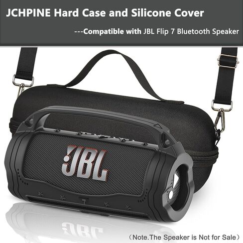 JCHPINE Silicone Cover and Hard Case for JBL Flip 7 Portable Bluetooth Speaker Accessories, Protection for JBL Flip 7 AI Sound Bluetooth Speaker Silicone Case with Handle (Purple) in Kuwait