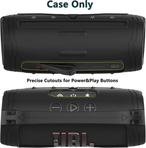 JCHPINE Silicone Cover and Hard Case for JBL Flip 7 Portable Bluetooth Speaker Accessories, Protection for JBL Flip 7 AI Sound Bluetooth Speaker Silicone Case with Handle (Purple) in Kuwait
