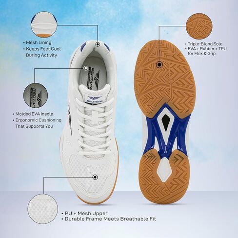 Red Lape Men Men Performance Sneakers ، أحذية غير رسمية لـ Pickleball و Racquetball و Walking & Daily Sports | حذاء رياضي شبكي للتنفس | نعل مرن ومرنة in Saudi Arabia