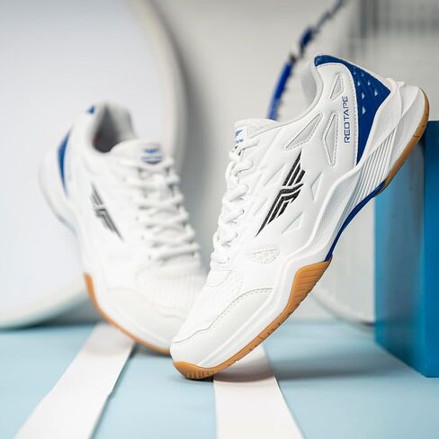 Red Lape Men Men Performance Sneakers ، أحذية غير رسمية لـ Pickleball و Racquetball و Walking & Daily Sports | حذاء رياضي شبكي للتنفس | نعل مرن ومرنة in Saudi Arabia