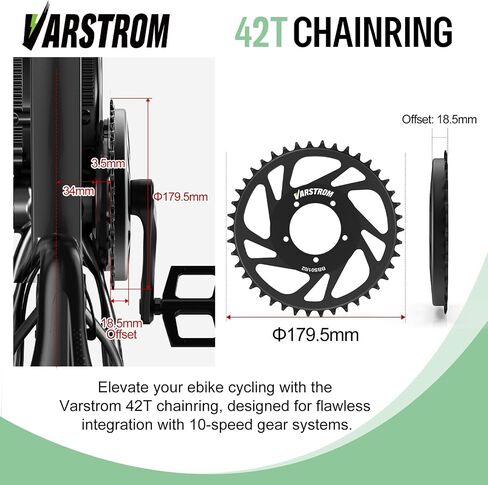 Chainring for BAFANG Mid Motor - 36T 42T Offset Sprocket for BBS02B BBS01B Mid Drive Kit, Chain Ring for Electric Bike Conversion Kit BBS02 BBS01, Ebike Part for 8fun 250W 500W 750W in Kuwait