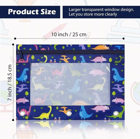 6 Pack Pency Pouch for 3 Ring Binder Smooth Swysles Back to School 3 Binder Pender Pances معززة الحلقات القلم أكياس القلم مع هدية تقدير معلم النافذة الواضحة (الرخام) in Saudi Arabia