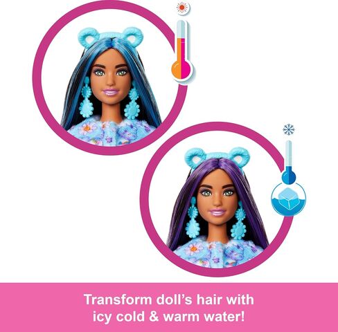 Barbie Cutie Reveal Care Bears Doll & Accessories, Series 2 Good Vibes Bear with 10 Surprises Including Color Change & Mini Bear in Kuwait