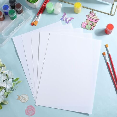 6Pcs Clear Heat Shrink Plastic Sheet Shrinky Dink Paper Bulk Single Sided Printing Transparent Art Papers Rectangle Sanded Film for Drawing Craft Earrings Necklace Key Chains Inkjet Printer in Saudi Arabia