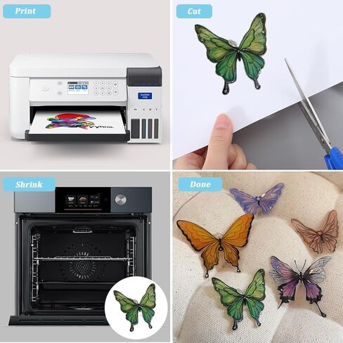6Pcs Clear Heat Shrink Plastic Sheet Shrinky Dink Paper Bulk Single Sided Printing Transparent Art Papers Rectangle Sanded Film for Drawing Craft Earrings Necklace Key Chains Inkjet Printer in Saudi Arabia