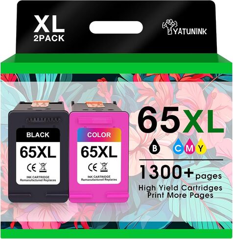 67XL 67 Ink Cartridges Black/Color Combo Pack Compatible for HP Ink 67 67XL Printer Ink Works with Envy 6455e 6400 6155e 6055e 6000 Deskjet 4255e 4155e 4100e 2755e 2700 (Black, Color) 2Pack in Saudi Arabia