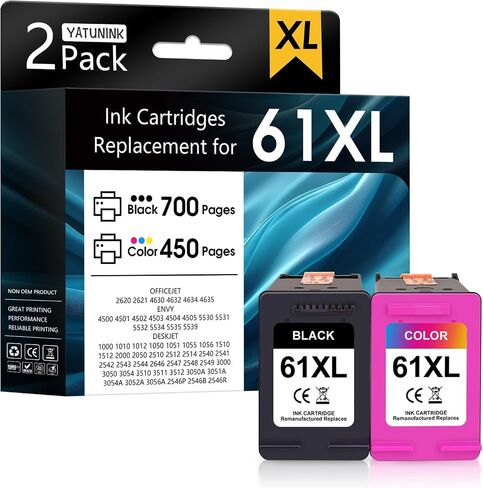 67XL 67 Ink Cartridges Black/Color Combo Pack Compatible for HP Ink 67 67XL Printer Ink Works with Envy 6455e 6400 6155e 6055e 6000 Deskjet 4255e 4155e 4100e 2755e 2700 (Black, Color) 2Pack in Saudi Arabia