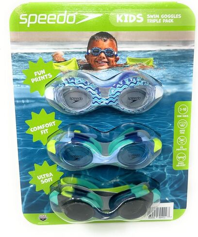 SPEEDO Kids Swim Goggles 3-Pack-ملاءمة مرنة مقاومة للتسرب ، تتراوح أعمارهم بين 3-10 ، نظارات سباحة مريحة ودائمة in Saudi Arabia