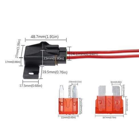 إدراج السيارة FUSE The Fuse Holder Fuse Box 12AWG MEDILE CAR INSERT 600V 1PCS (Standard ، 40a) in Kuwait