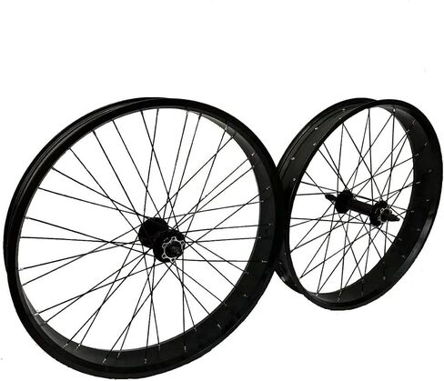 26" x 4.0 Fat Tire Bike Rim/Bicycle Wheel Set Heavy Duty 12 Gauge Spokes Wheel Black/Single and Rotary Flywheel 7/8/9s Bicycle Rim Beach Cruiser Bike (Disc Brake) in Saudi Arabia