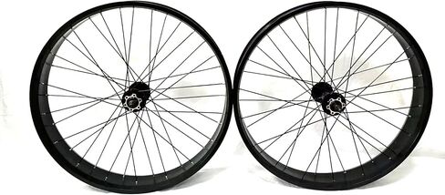 26" x 4.0 Fat Tire Bike Rim/Bicycle Wheel Set Heavy Duty 12 Gauge Spokes Wheel Black/Single and Rotary Flywheel 7/8/9s Bicycle Rim Beach Cruiser Bike (Disc Brake) in Saudi Arabia