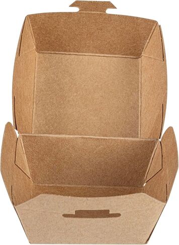Restaurantware 2.5 x 2.5 x 2 Inch Mini Burger Boxes 100 Clamshell Food Containers - Hinged Lid Disposable Kraft Paper Take Out Boxes For Appetizers Or Desserts Serve Sliders or Finger Foods in Saudi Arabia