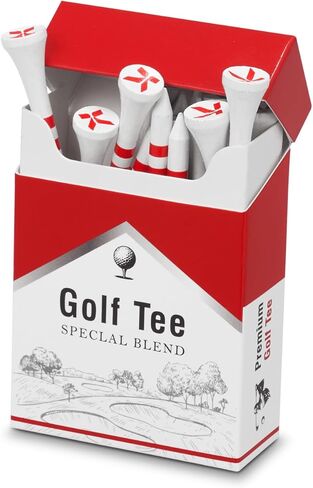 KVV Bamboo Golf Tees – 18-Pack in Cigarette-Style Case, 3-1/4 Inch for Drivers, Irons & Hybrids – Durable, Sustainable & Stylish Golf Tees for All Golfers in Kuwait