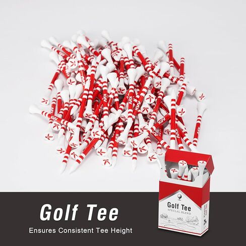 KVV Bamboo Golf Tees – 18-Pack in Cigarette-Style Case, 3-1/4 Inch for Drivers, Irons & Hybrids – Durable, Sustainable & Stylish Golf Tees for All Golfers in Kuwait