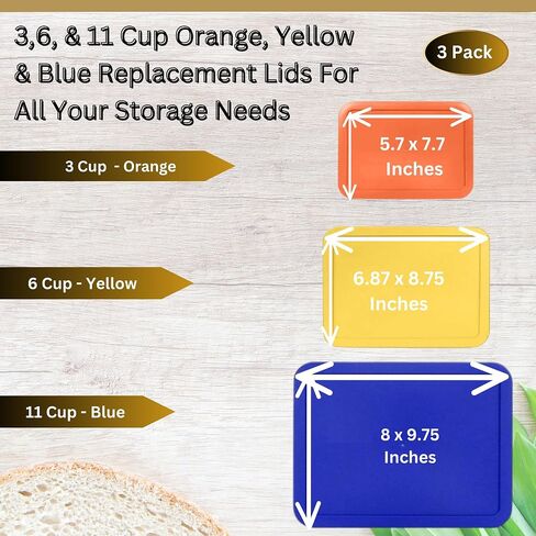 Klareware 3 Cup 6 Cup 11 Cup Rectangle Plastic Storage Storage Lids Covers for Klareware و Pyrex 7210-PC 7211-PC 7212-PC Bowls (حاوية غير متضمنة) (الأزرق الأحمر الفيروزي) in Saudi Arabia