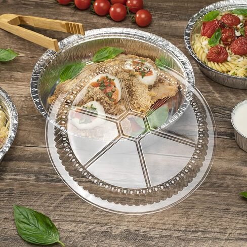 Restaurantware-LIDS ONLY: Foil Lux Paper Lids For 7 Inch Aluminum Pans Pack of 100 Round Foil Board Covers - Pans Sold Separately, Flat Design, Stackable, Laminated White Paper for To-Go Containers in Saudi Arabia