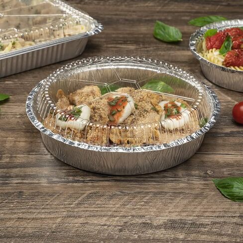 Restaurantware-LIDS ONLY: Foil Lux Paper Lids For 7 Inch Aluminum Pans Pack of 100 Round Foil Board Covers - Pans Sold Separately, Flat Design, Stackable, Laminated White Paper for To-Go Containers in Saudi Arabia