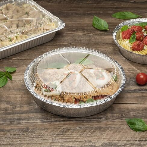 Restaurantware-LIDS ONLY: Foil Lux Paper Lids For 7 Inch Aluminum Pans Pack of 100 Round Foil Board Covers - Pans Sold Separately, Flat Design, Stackable, Laminated White Paper for To-Go Containers in Saudi Arabia