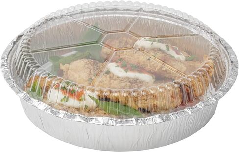 Restaurantware-LIDS ONLY: Foil Lux Paper Lids For 7 Inch Aluminum Pans Pack of 100 Round Foil Board Covers - Pans Sold Separately, Flat Design, Stackable, Laminated White Paper for To-Go Containers in Saudi Arabia
