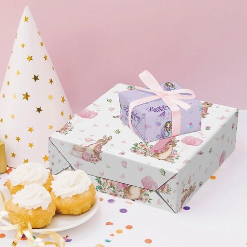 WRAPLULU Animals 1st Birthday Wrapping Paper - 4 Jumbo Sheets, 28 * 40 Inches - Blue Safari Jungle Zoo Animal Gift Wrap Gift Wrap, Perfect for Baby Boy First Birthday's Party or Baby Shower in Kuwait