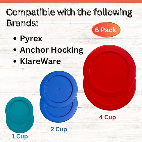 1 و 2 و 4 كوب أغطية/أغلفة لبيريكس ، مرساة Hocking & Klareware Storage Bowls *Lids فقط - حاوية زجاجية غير مضمنة *(6 حزمة *اثنان من كل حجم *، الفيروز ، الأزرق ، الأحمر) in Kuwait