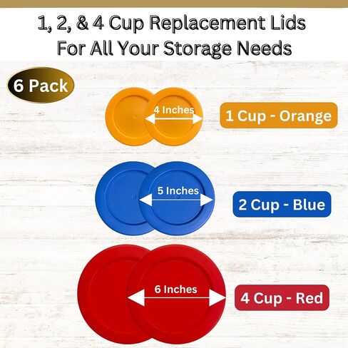 1 و 2 و 4 كوب أغطية/أغلفة لبيريكس ، مرساة Hocking & Klareware Storage Bowls *Lids فقط - حاوية زجاجية غير مضمنة *(6 حزمة *اثنان من كل حجم *، الفيروز ، الأزرق ، الأحمر) in Kuwait