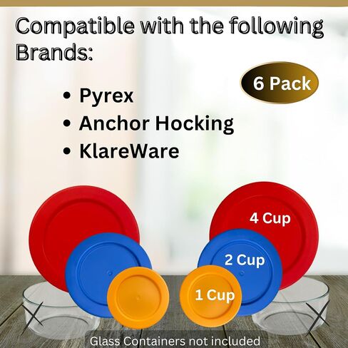 1 و 2 و 4 كوب أغطية/أغلفة لبيريكس ، مرساة Hocking & Klareware Storage Bowls *Lids فقط - حاوية زجاجية غير مضمنة *(6 حزمة *اثنان من كل حجم *، الفيروز ، الأزرق ، الأحمر) in Kuwait