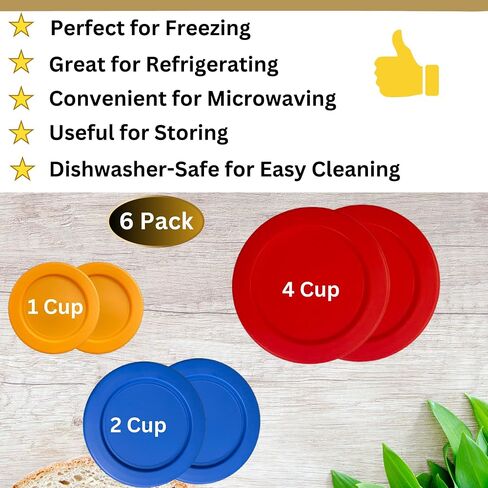 1 و 2 و 4 كوب أغطية/أغلفة لبيريكس ، مرساة Hocking & Klareware Storage Bowls *Lids فقط - حاوية زجاجية غير مضمنة *(6 حزمة *اثنان من كل حجم *، الفيروز ، الأزرق ، الأحمر) in Kuwait
