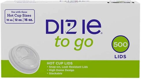 Dixi'e مثالية اللمس بلاستيك مقبب ، حار كوب غطاء أبيض | 12-20oz | 500 عدد in Saudi Arabia