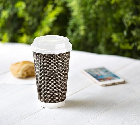 Dixi'e مثالية اللمس بلاستيك مقبب ، حار كوب غطاء أبيض | 12-20oz | 500 عدد in Saudi Arabia