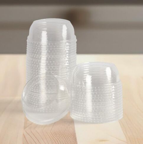 Plastic Dome Lid with Hole - Disposable Food Safe Dome Lid [2" Hole, 200 Pack] Recyclable, Perfect for Iced Coffee, Milkshakes, Slurpee, Ice Cream, Froyo, Parties in Saudi Arabia