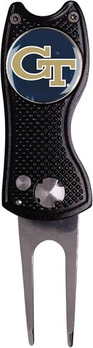 Linkswalker NCAA Team Switchblade Golf Divot Tool ، حامل علامة الكرة المغناطيسي ، فتح زر عمل الربيع ، علامة كرة واحدة in Kuwait