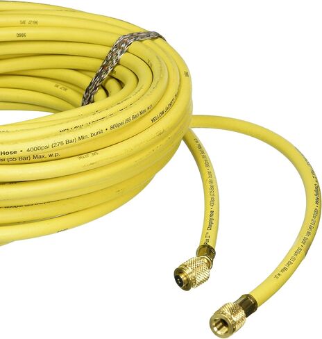 Yellow Jacket 21200 Plus II Hose Standard 1/4" Flare Fittings, 100", Yellow in Saudi Arabia