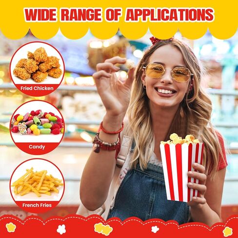 Maitys 400 Pack Mini Popcorn Boxes Red and Black Striped Paper Popcorn Containers for Party 2 x 4.5 Inch 16oz Bulk Snack Bowl for Movie Nights Carnival Party Supplies Birthdays in Saudi Arabia
