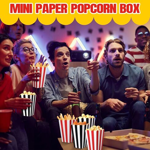 Maitys 400 Pack Mini Popcorn Boxes Red and Black Striped Paper Popcorn Containers for Party 2 x 4.5 Inch 16oz Bulk Snack Bowl for Movie Nights Carnival Party Supplies Birthdays in Saudi Arabia