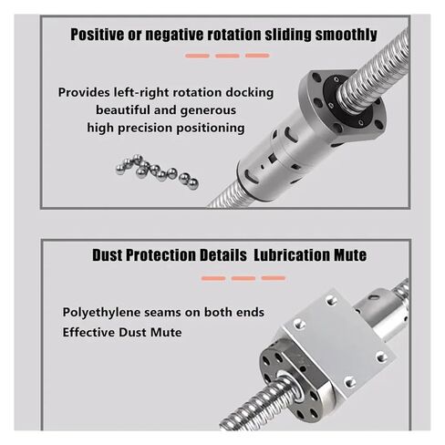 حركة كرة المسمار الخطية أجزاء الكرة المسمار الكرة مزدوجة NUT DFU1605 الكرة المسمار مجموعة نهاية معالجة مقرنة الجوز لمحرك السهول (600 مم) in Kuwait