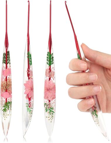 Coopay Ergonomic Crochet Hook with Flower Plastic Grips, Crochet Hooks, Stylish and Unique, Ideal for Crocheting Blankets, Shawls, Hats, Scarves (D-3.0mm) in Saudi Arabia