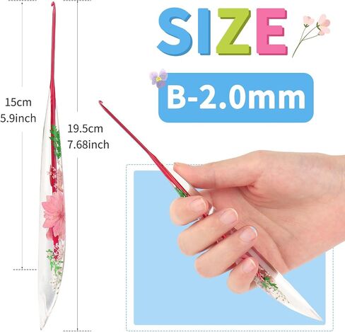 Coopay Ergonomic Crochet Hook with Flower Plastic Grips, Crochet Hooks, Stylish and Unique, Ideal for Crocheting Blankets, Shawls, Hats, Scarves (D-3.0mm) in Saudi Arabia