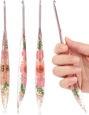 Coopay Ergonomic Crochet Hook with Flower Plastic Grips, Crochet Hooks, Stylish and Unique, Ideal for Crocheting Blankets, Shawls, Hats, Scarves (D-3.0mm) in Saudi Arabia