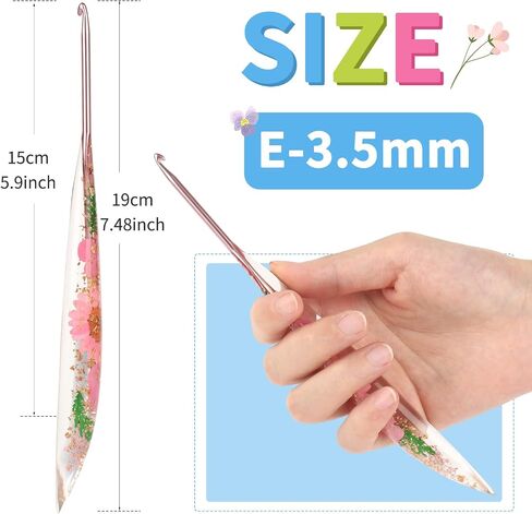 Coopay Ergonomic Crochet Hook with Flower Plastic Grips, Crochet Hooks, Stylish and Unique, Ideal for Crocheting Blankets, Shawls, Hats, Scarves (D-3.0mm) in Saudi Arabia