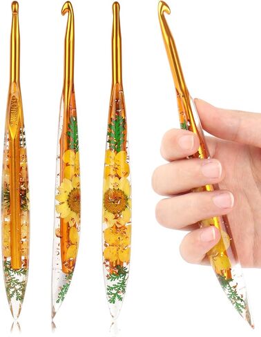 Coopay Ergonomic Crochet Hook with Flower Plastic Grips, Crochet Hooks, Stylish and Unique, Ideal for Crocheting Blankets, Shawls, Hats, Scarves (D-3.0mm) in Saudi Arabia
