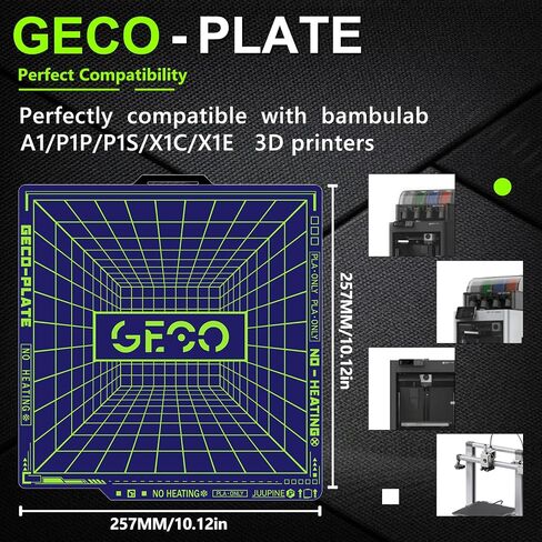 GECO Plate Kobra 3 Max Build Plate for Anycubic 3D Printer Platform,Cool Plate Supertack No Heating for PLA Plate Printing Bed Carbon Plate for Anycubic Kobra 3 Max Part in Kuwait