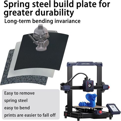 لوحة بناء ل Kobra S1 Combo 3D الطابعة: مزدوج الوجه سلس PEI PEI PLAY BED SPRING FLUSTIBLE 264 × 276 مم متوافق مع anycubic KOBRA S1 COMBO in Kuwait