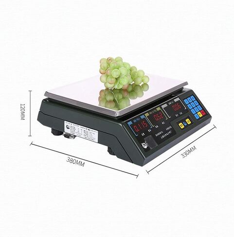 Bench Scales Digital Weight Commercial Price Scale with Dual LCD Display Stainless Steel Platform Rechargeable Battery Electronic Computing for Food Meat Fruit Produce in Saudi Arabia