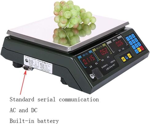Bench Scales Digital Weight Commercial Price Scale with Dual LCD Display Stainless Steel Platform Rechargeable Battery Electronic Computing for Food Meat Fruit Produce in Saudi Arabia