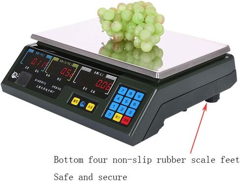 Bench Scales Digital Weight Commercial Price Scale with Dual LCD Display Stainless Steel Platform Rechargeable Battery Electronic Computing for Food Meat Fruit Produce in Saudi Arabia