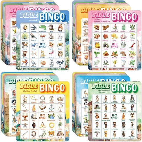 يتوهم الأرض الكتاب المقدس لعبة البنغو للأطفال البالغين المسيحيين الكتاب المقدس bingo مجموعة لمدرسة الأحد الدينية VBS أنشطة الكنيسة عيد الفصح عيد الميلاد هدايا يوم المفتوحة الإمدادات الإمدادات in Saudi Arabia