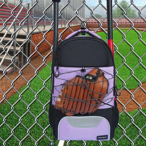 Youth Softball Bag - Baseball Backpack for Girls Lightweight with Shoes Compartment & Fence Hook Softball Catchers Backpack for TBall Bat Batting Glove Helmet in Saudi Arabia
