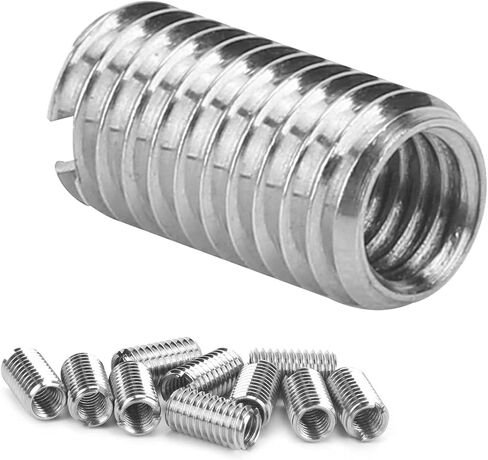 10Pcs Inner M6*1.0 Outer M8*1.25 Length 15mm Sloted Thread Inserts in Saudi Arabia